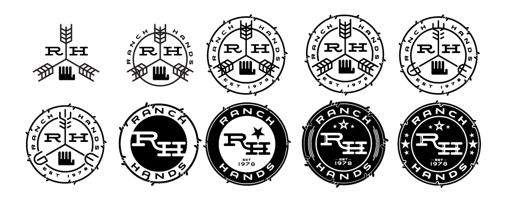 Ranch Hands Logo Progression