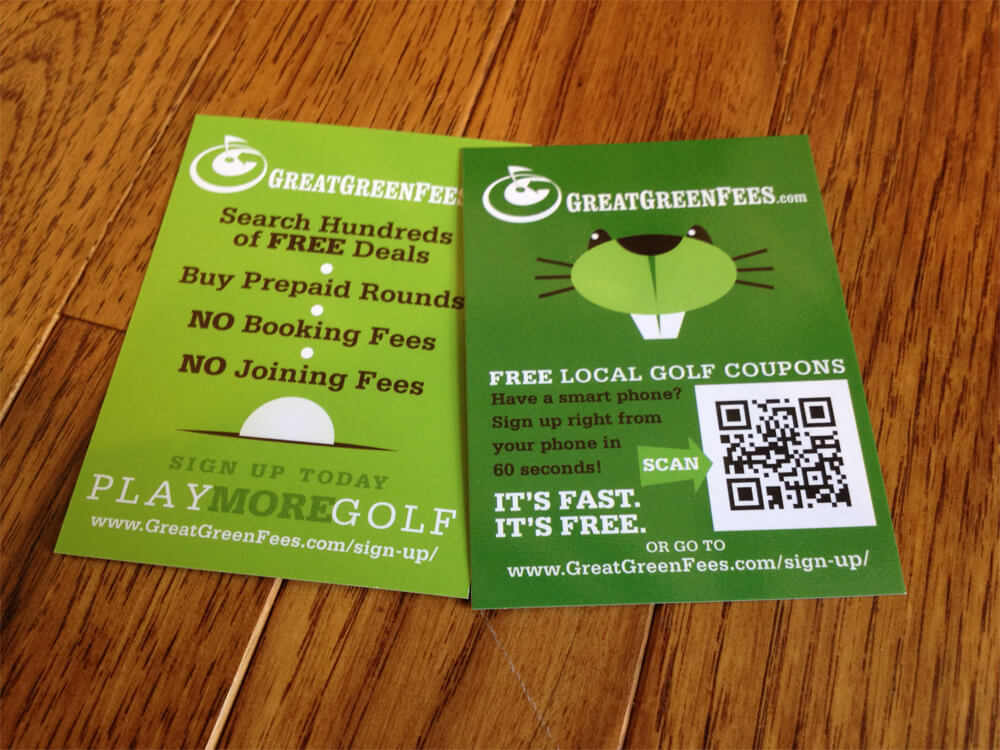 GreatGreenFees Rack Cards