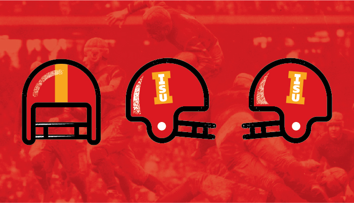 Farmboy Iowa State Retro Football Helmet Graphic